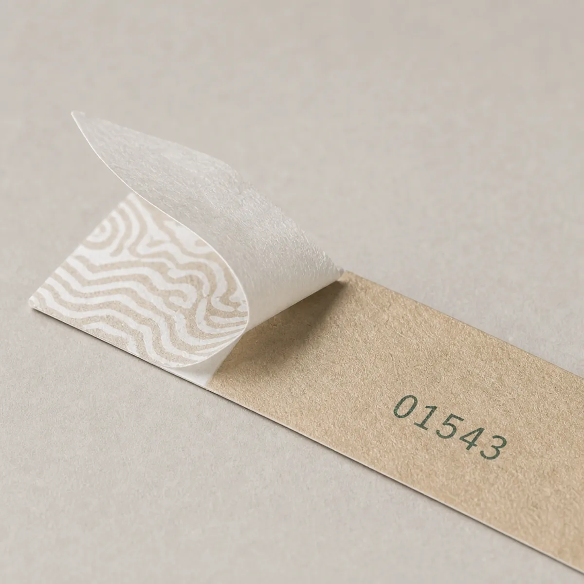 RFID paper wristbands — surface and construction detail