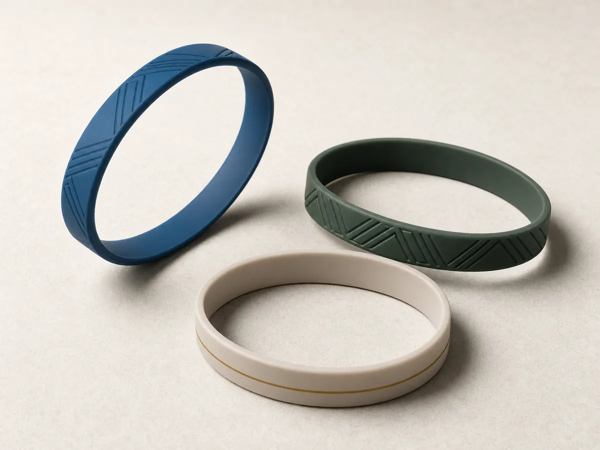 Silicone wristbands — product photograph
